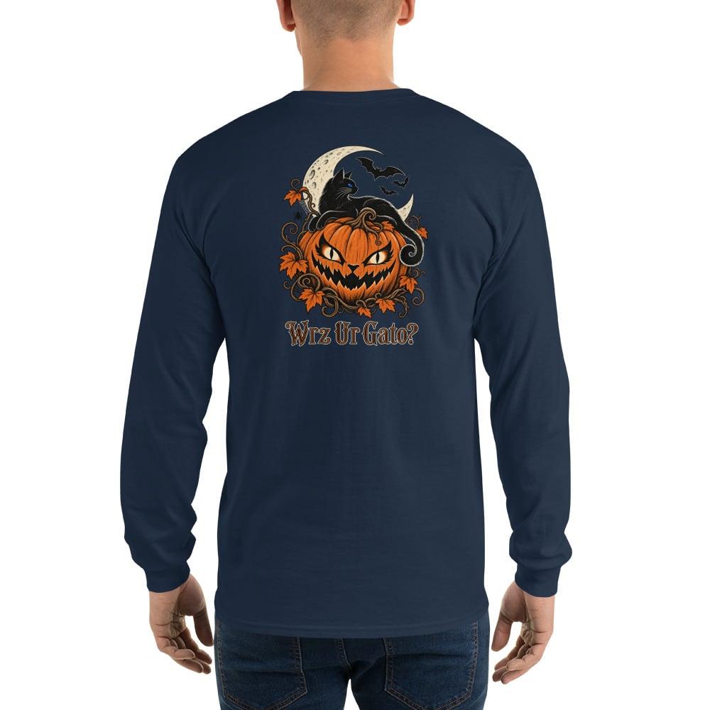 Men’s Pumpkin Gato Long Sleeve Tee in Navy
