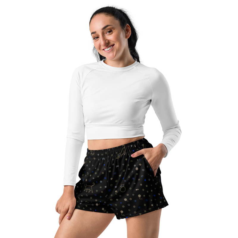 Women's Gato Pattern Athletic Shorts
